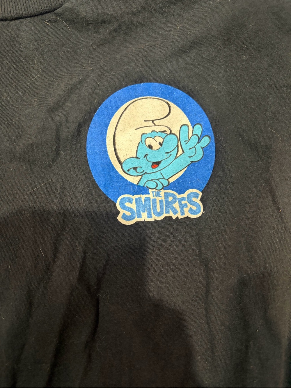 The Smurfs Black Graphic Tee for Kids